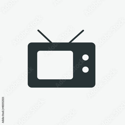 tv, old classic television, antenna icon vector for website and mobile app
