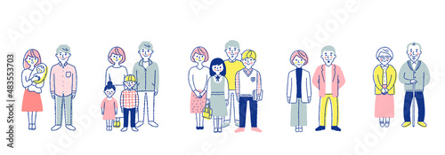 家族の成長段階　セット　全身