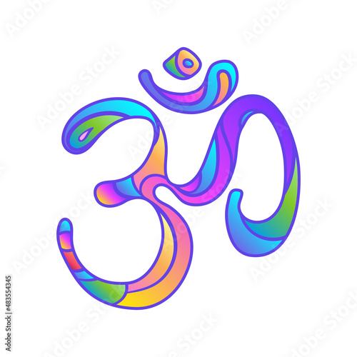 Diwali Om Sacred symbol. Ornate decorative vector elements. Hand drawn backgr...