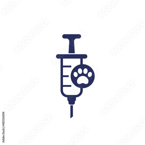 dog vaccination icon on white