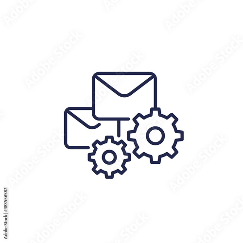 email automation line icon on white