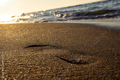 footprints on the beach