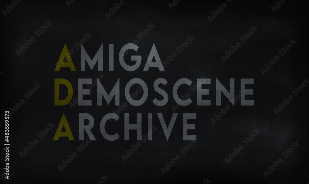 AMIGA DEMOSCENE ARCHIVE (ADA) on chalk board AMIGA DEMOSCENE ARCHIVE (ADA) on chalk board