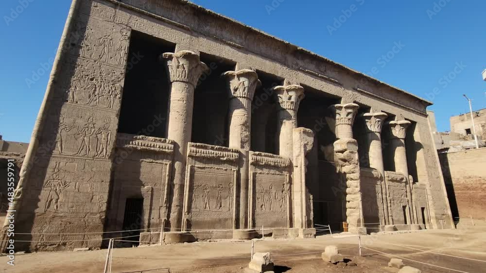 Temple of Khnum. The temple of Esna, dedicated to the god Khnum. Egypt. Temple of Khnum. The temple of Esna, dedicated to the god Khnum. Egypt.