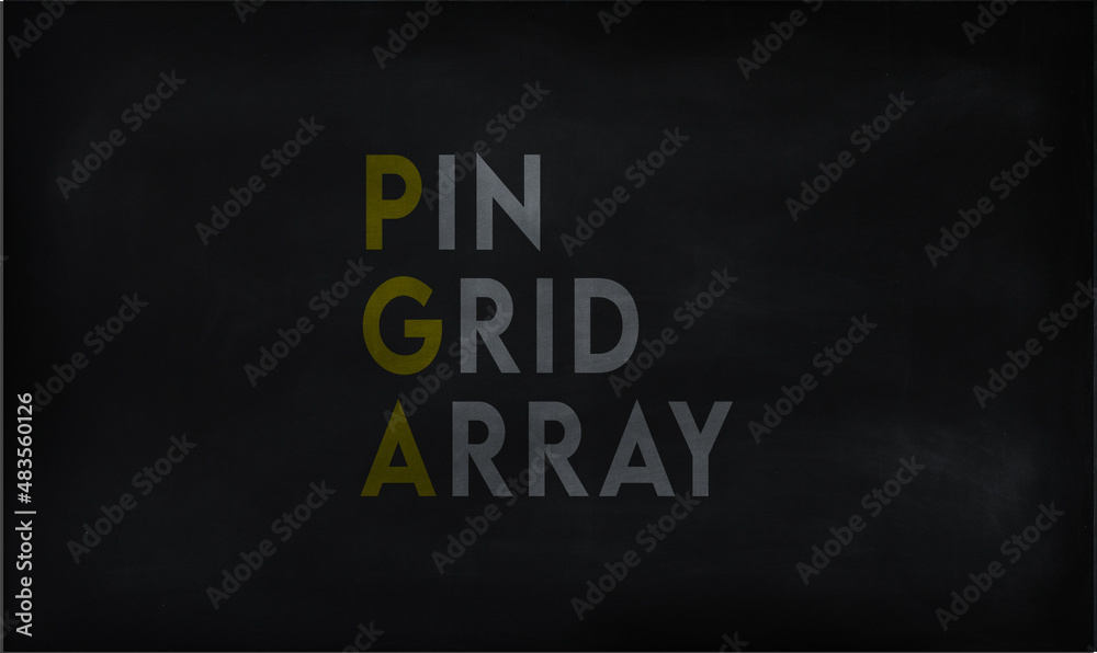 PIN GRID ARRAY (PGA) on chalk board PIN GRID ARRAY (PGA) on chalk board