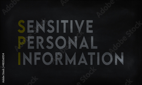 SENSITIVE PERSONAL INFORMATION (SPI) on chalk board