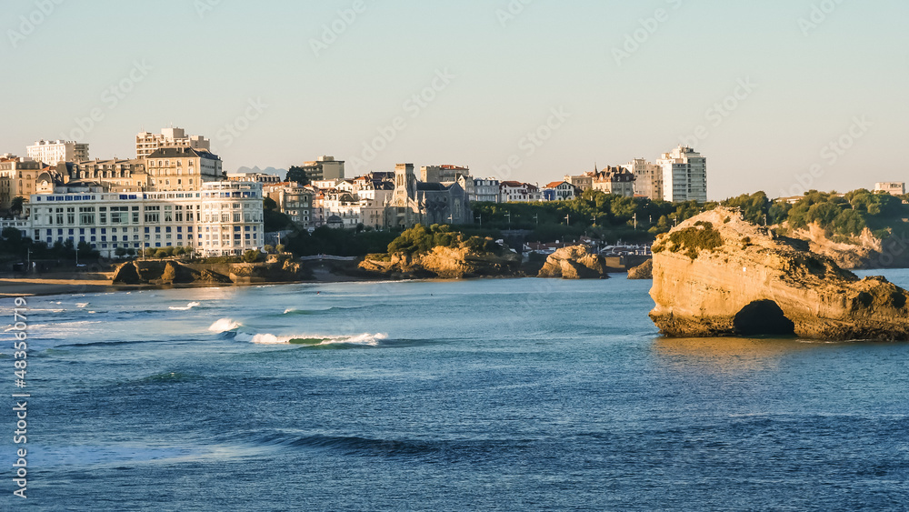 Bay of Biarritz on a summer day with a view on the main beach