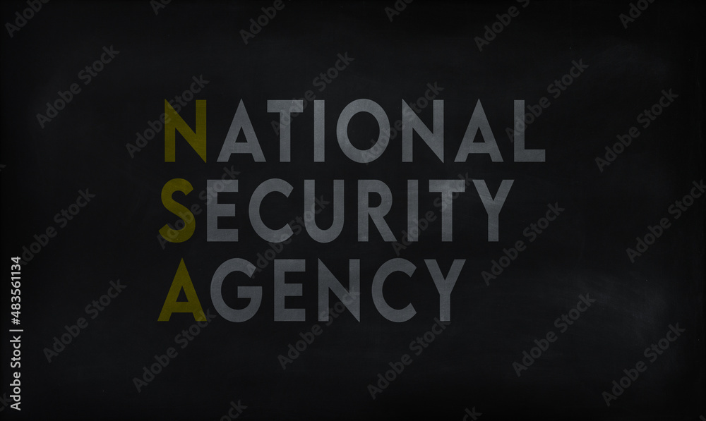 NATIONAL SECURITY AGENCY (NSA) on chalk board NATIONAL SECURITY AGENCY (NSA) on chalk board