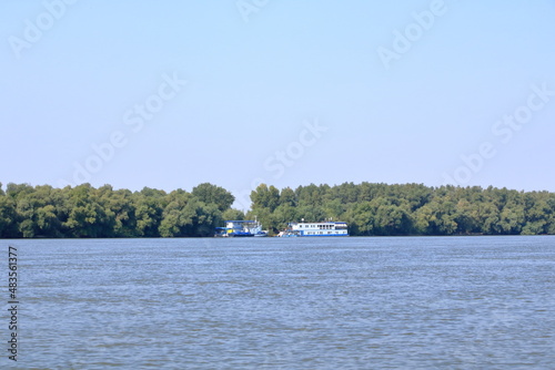 Boat for tourists in the Danube Delta in Romania