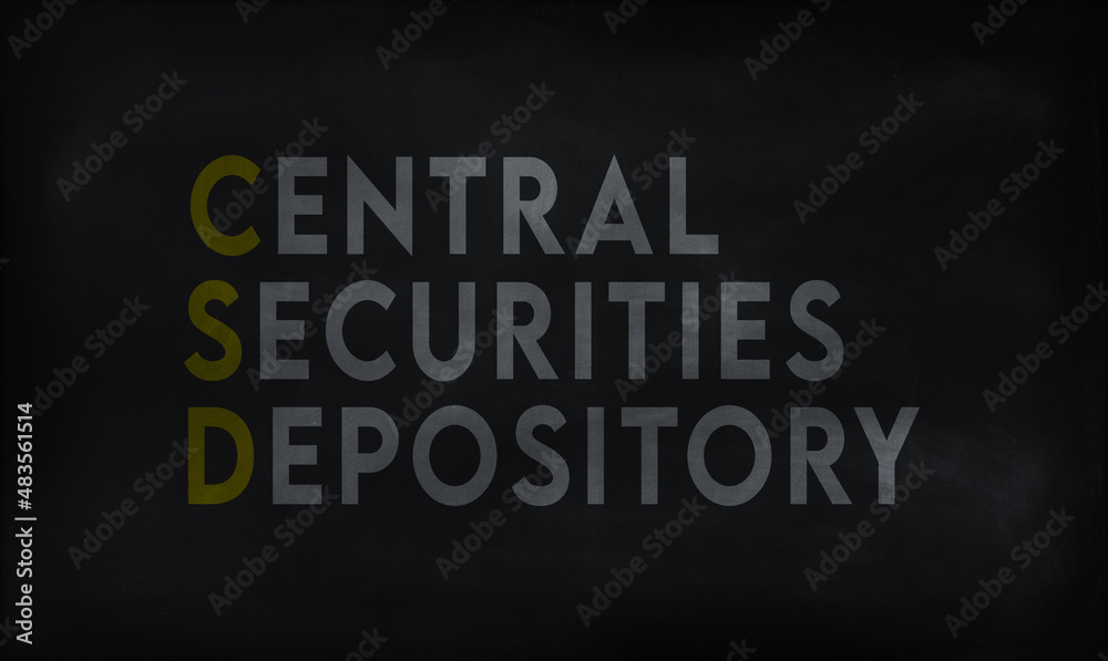 CENTRAL SECURITIES DEPOSITORY (CSD) on chalk board 