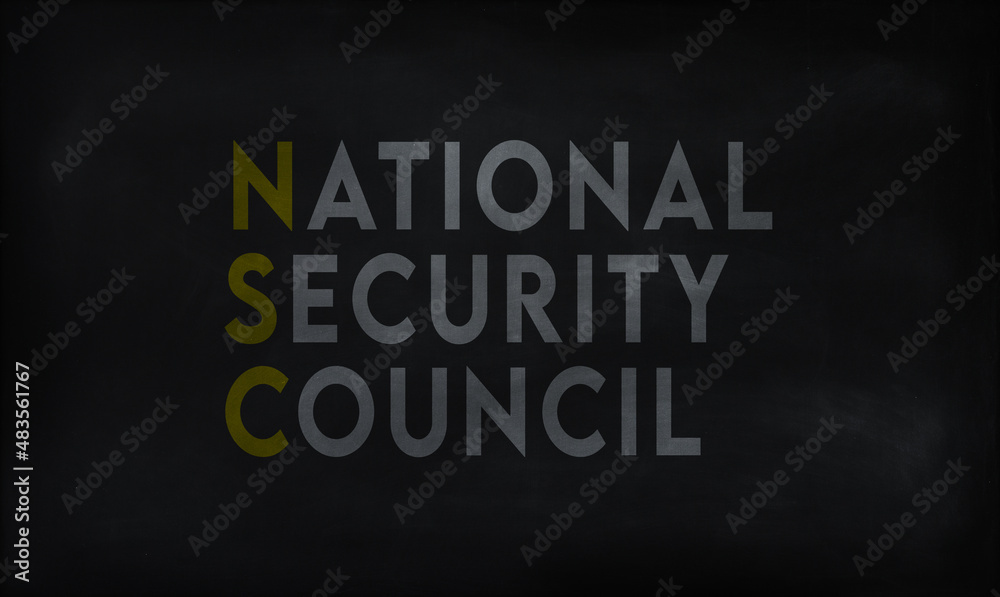 NATIONAL SECURITY COUNCIL(NSC) on chalk board NATIONAL SECURITY COUNCIL(NSC) on chalk board