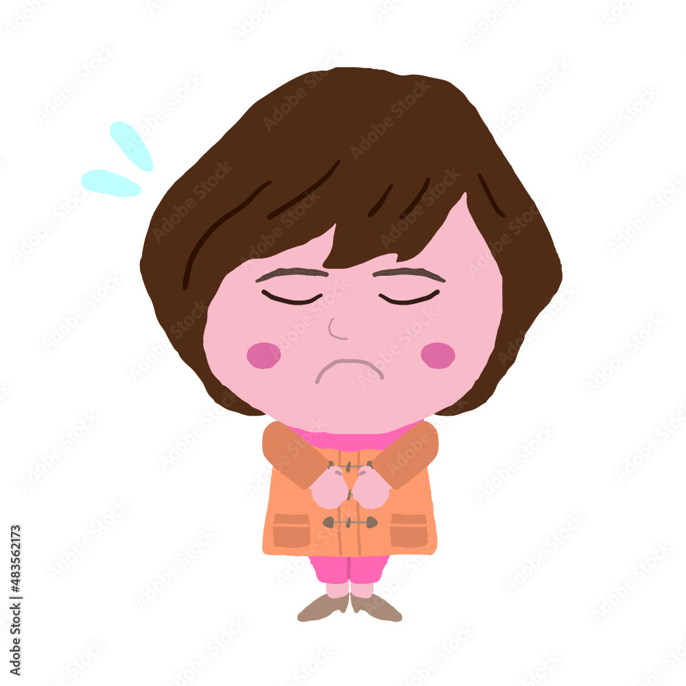 謝る若い女性 謝る若い女性