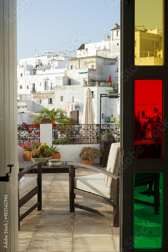 Stunning views of Vejer from the stylish terrace of a hotel 