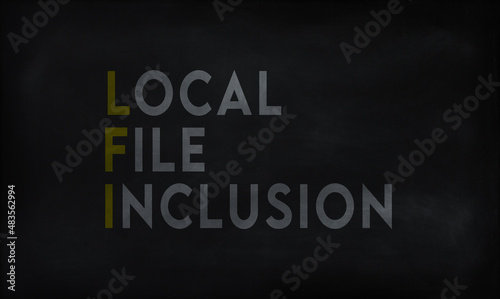 LOCAL FILE INCLUSION (LFI) on chalk board  photo