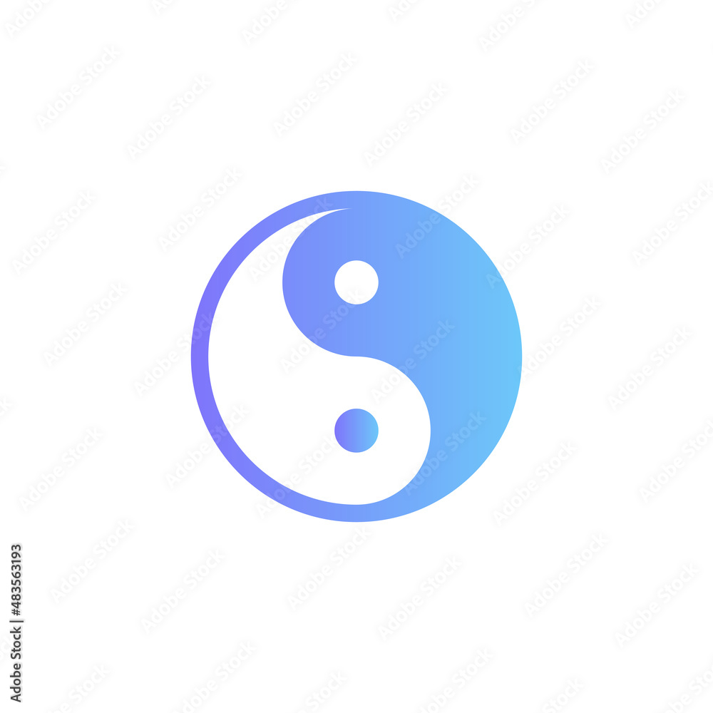 yin yang vector icon with gradient yin yang vector icon with gradient