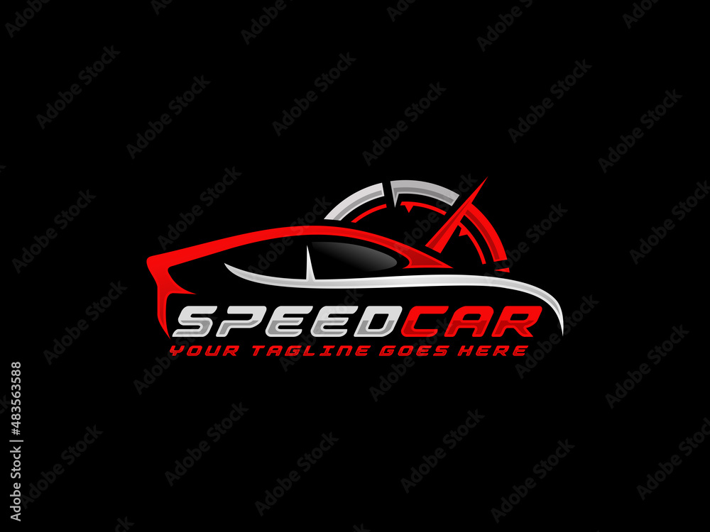 Automotive logo design vector illustration. Car logo vector. Speed racing car logo vector