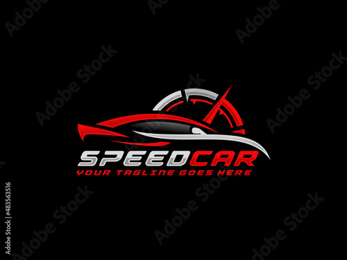 Automotive logo design vector illustration. Car logo vector. Speed racing car logo vector