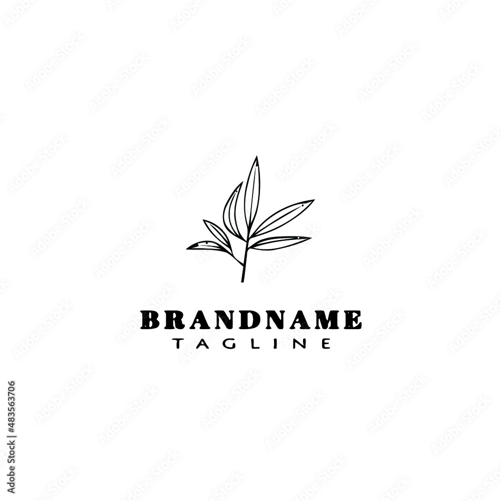 eucalyptus plant logo cartoon icon design template black isolated vector illustration eucalyptus plant logo cartoon icon design template black isolated vector illustration