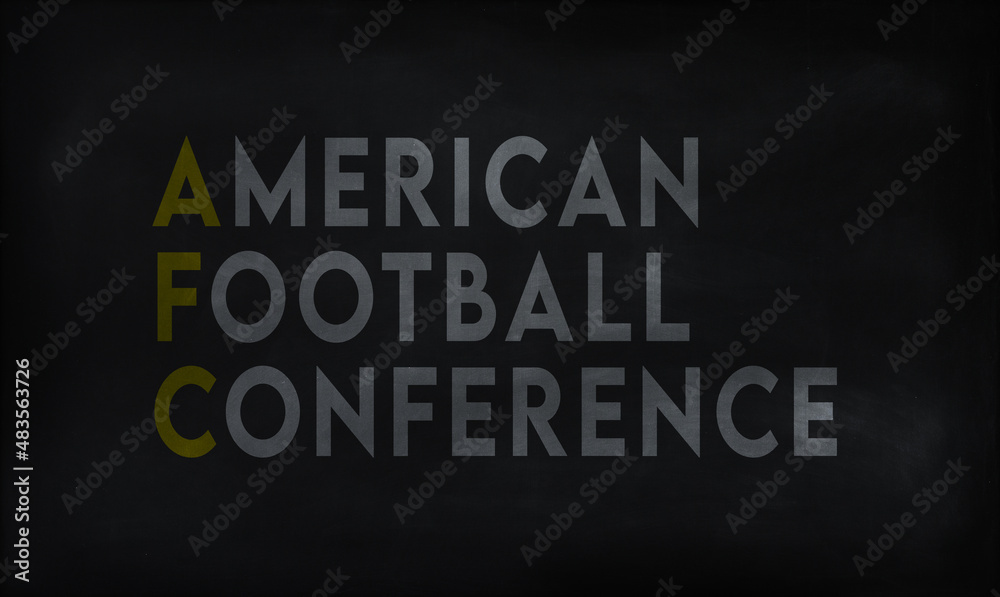 AMERICAN FOOTBALL CONFERENCE (AFC) on chalk board AMERICAN FOOTBALL CONFERENCE (AFC) on chalk board