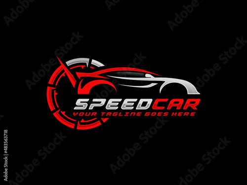 Automotive logo design vector illustration. Car logo vector. Speed racing car logo vector