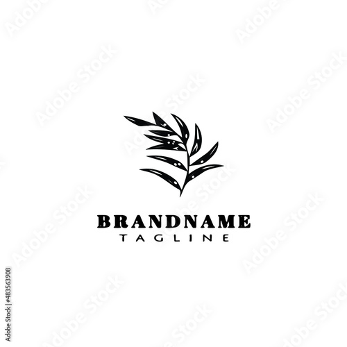 eucalyptus plant logo cartoon icon design template black isolated vector illustration