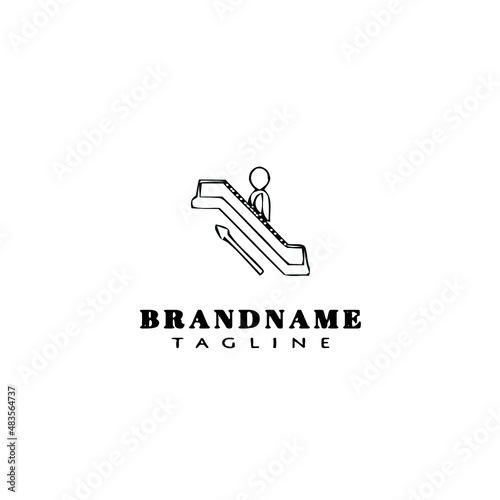escalator logo cartoon icon design template black isolated vector