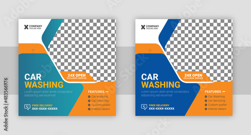 Car Wash Social Media Post or web banner Template 