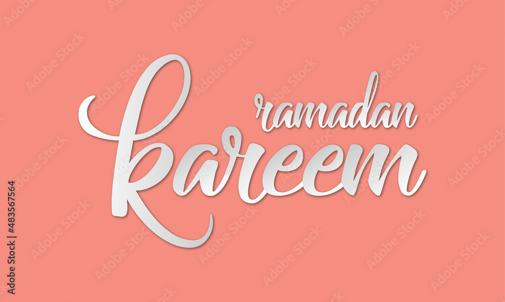Ramadan Kareem greeting beautiful lettering with beautiful background,An Islamic greeting text in English for holy month 