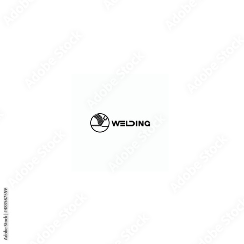 
illustration consisting of an image of the welding process in the form of a symbol or logo