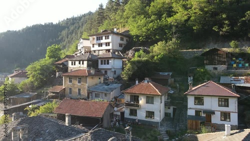 Wallpaper Mural Aerial view of village of Shiroka Laka with Nineteenth century houses, Smolyan Region, Bulgaria Torontodigital.ca