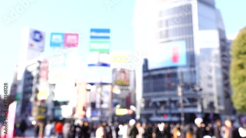 Wallpaper Mural 東京　渋谷駅　2022年1月　コロナ第6波　玉ボケ　アウトフォーカス Torontodigital.ca