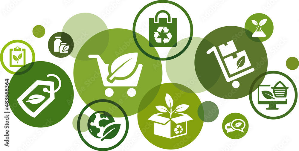 Фотография Ecological product and packaging vector illustration