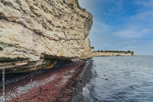 Stevns Klint, a cliff formation on the  eastern coast of Denmark and a famed tourist attraction. photo