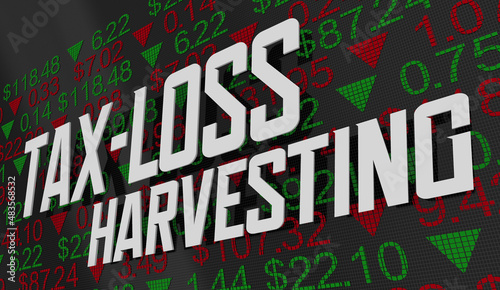 Tax-Loss Harvesting Stock Market Lose Money Reduce Taxes 3d Illustration
