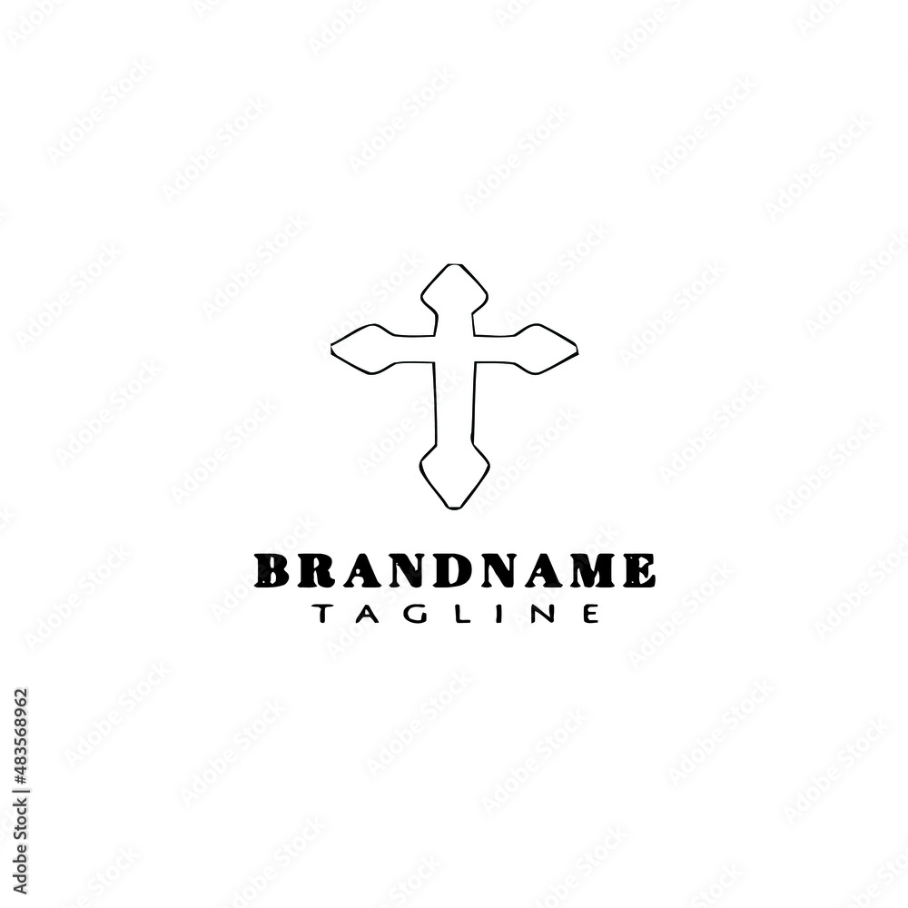 Obraz premium cross logo cartoon icon design template black isolated vector