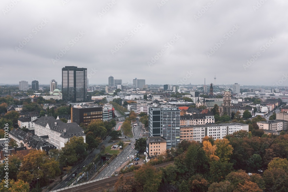 Autumn cityscape of Essen, North Rhine-Westphalia, Germany