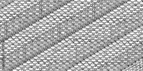 3D steel frames and trusses of a industrial building. Vector architectural blueprint. Abstract industrial background.