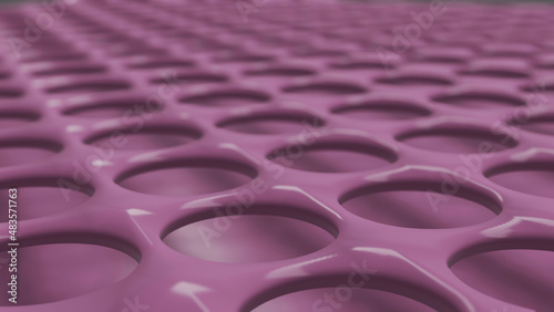 A pink metal net with bulge border (3D Rendering)