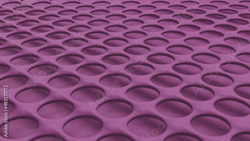 A pink metal net with bulge border (3D Rendering)