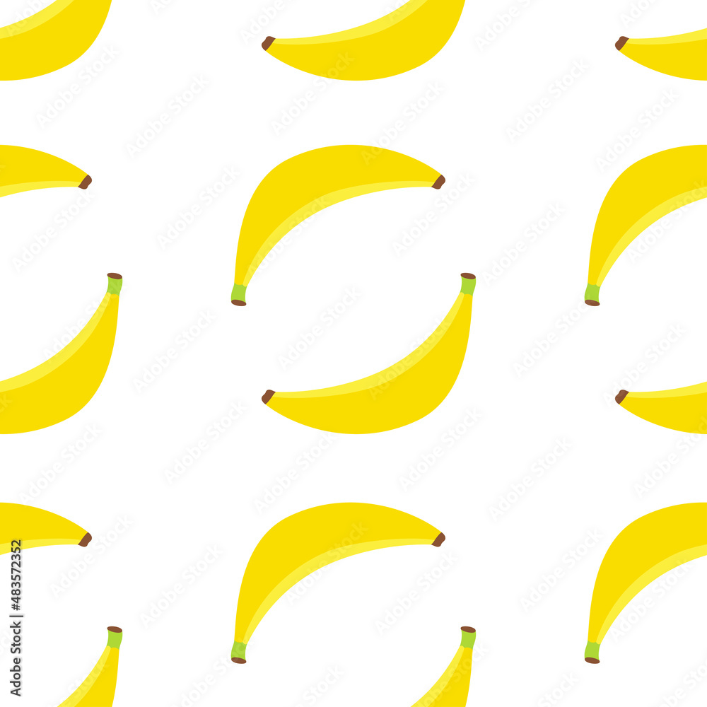 seamless pattern with cartoon banana, vector illustration