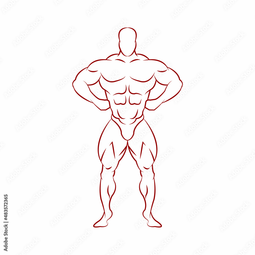 Bodybuilder silhouette abstract, vector illustration Bodybuilder silhouette abstract, vector illustration