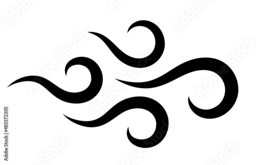 Wind blow vector icon, air puff sign