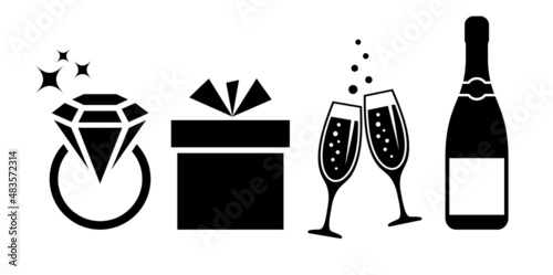 Wedding celebration vector icon