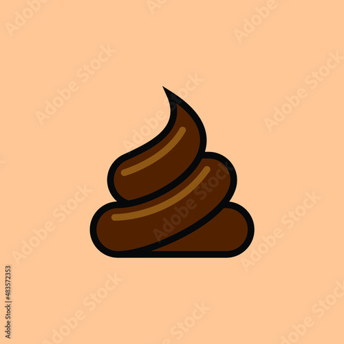 brown dog poo funny icon pet symbol vector