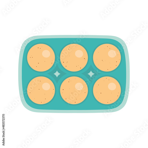 vector illustration of carton eggs isolated on white