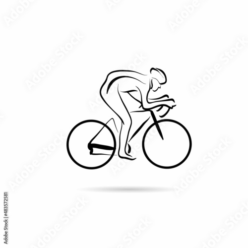 Cyclist abstract vector illustration design concept