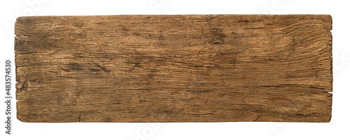 An old wooden board on a white background