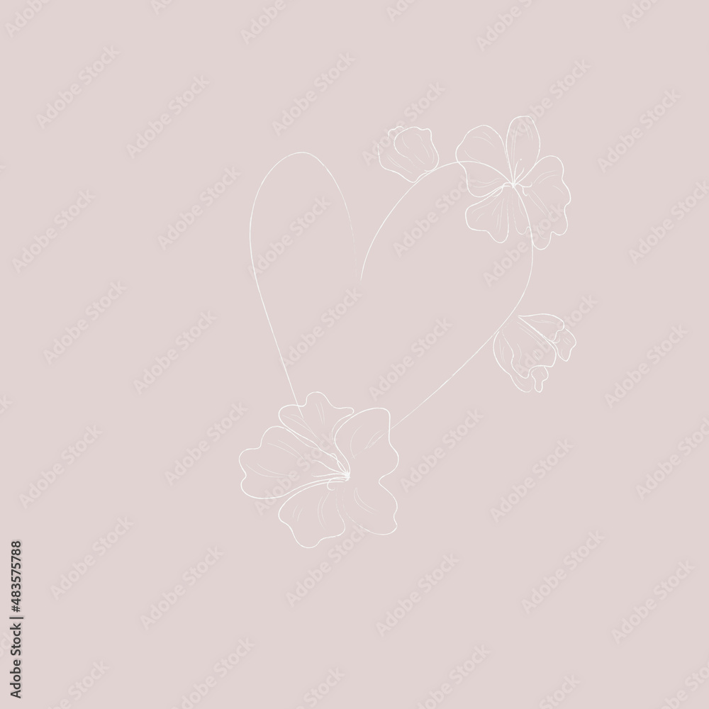 A heart and some flowers. A heart and some flowers.