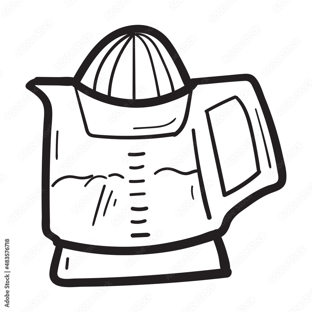 Hand drawn juice squeezer icon in doodle style isolated Hand drawn juice squeezer icon in doodle style isolated