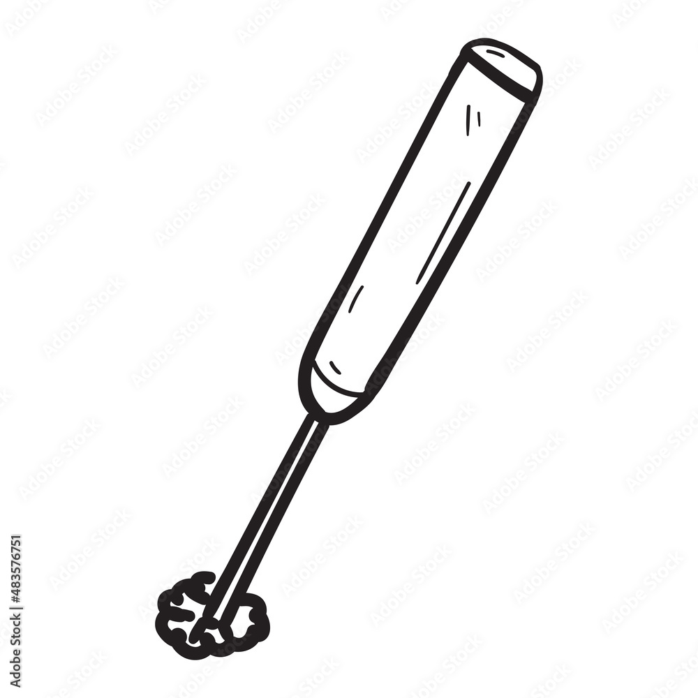 Hand drawn foam beater icon in doodle style isolated Hand drawn foam beater icon in doodle style isolated